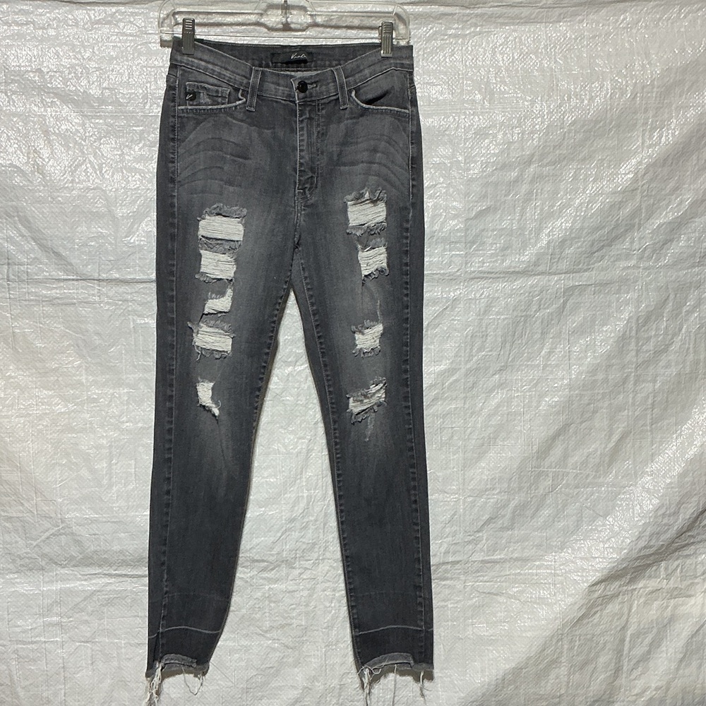 KanCan Womens Gray Distressed Skinny Jeans Sz 29
